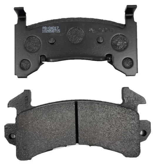 A pair of black Gorsuch Metric Brake Pads 4 Compound, designed for high grip and high power applications.