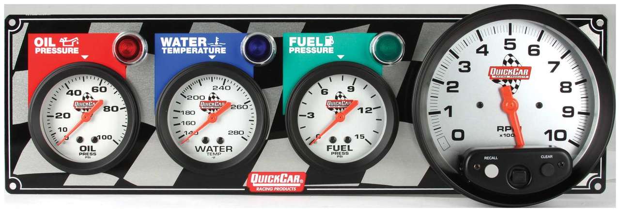 QuickCar Three Gauge Panel with Tach.