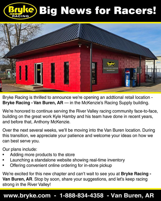 Bryke Racing Announces Second Location in Van Buren, AR