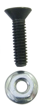 Black - Flat Allen Bolt & Steel Flange Nut 1 X 1/4
