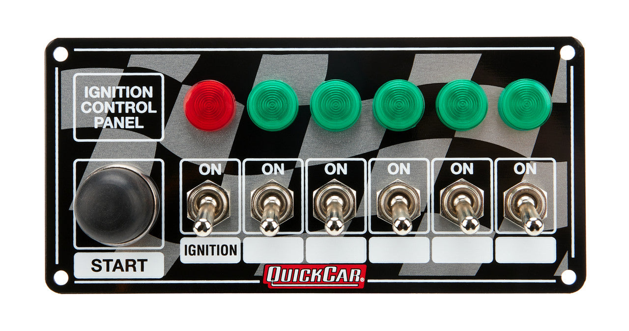 Ignition Panel Checker Flag Momentary Button 6 Switch with Lights