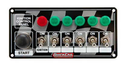 Ignition Panel Checker Flag Momentary Button 6 Switch with Lights