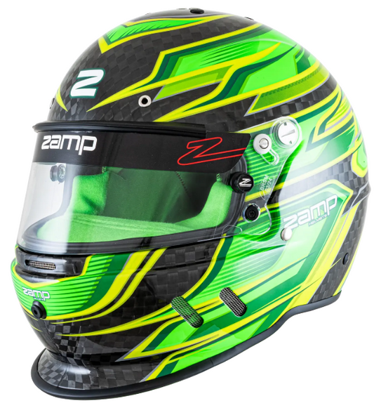 Zamp RZ-67D Large Carbon Flo Green/Lt Grn SNELL SA2025