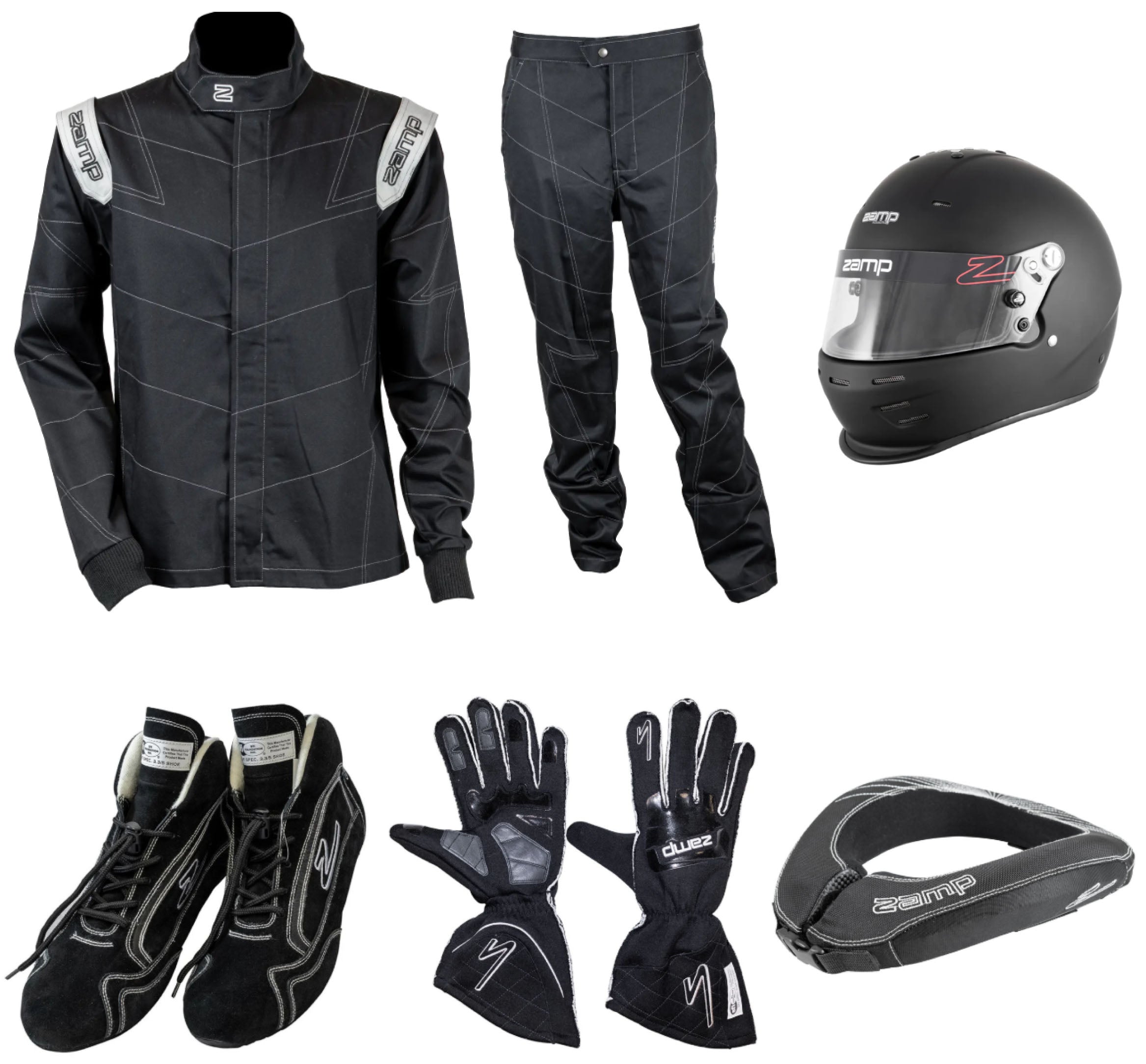 Zamp Single Layer 5 Piece Driving Suit Combo with Helmet - Zamp
