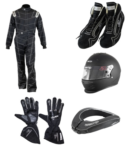 Zamp Single Layer One Piece Driving Suit Combo with Helmet - Zamp Combo 4