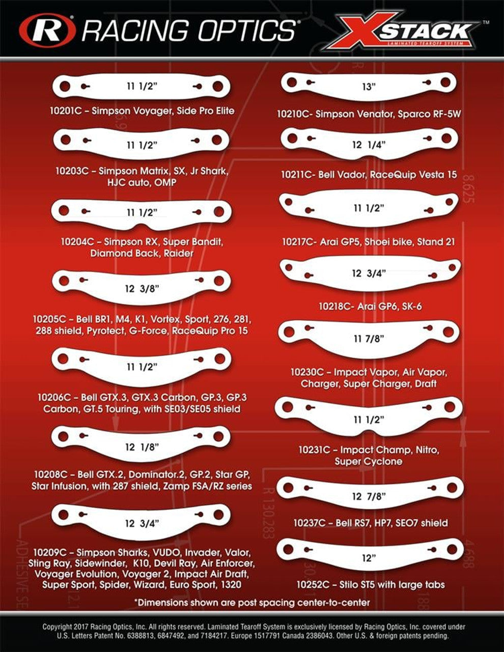 Racing Optic Tear Offs