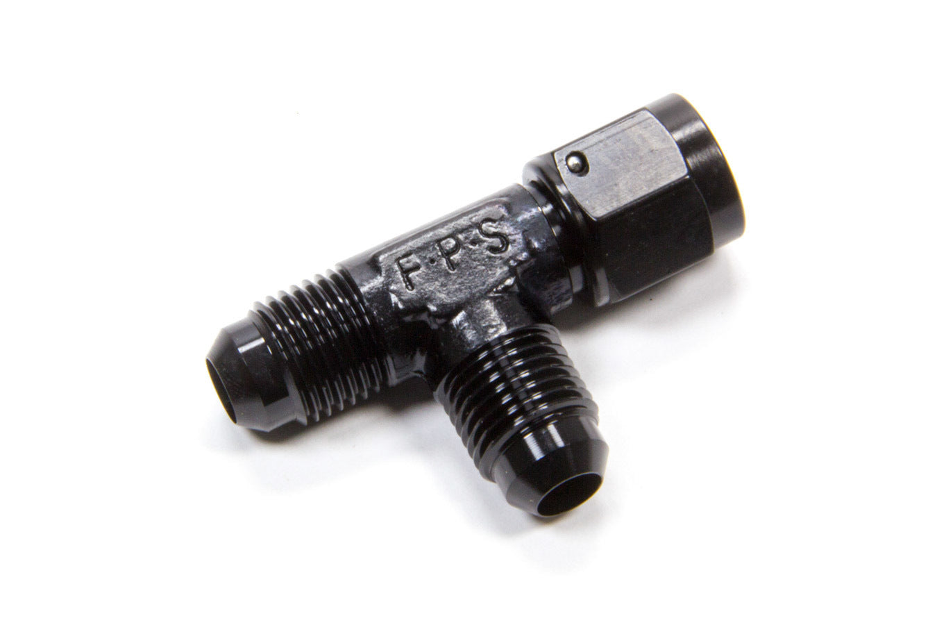 #6 On The Run T-Fitting W/Female Swivel Black