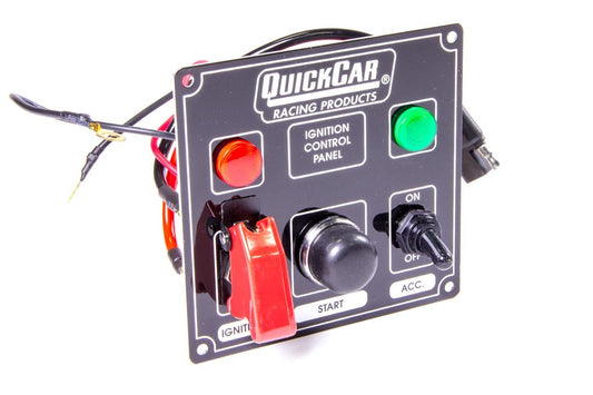 QuickCar Ignition Panel Black with Accessory button, Switch and Lights