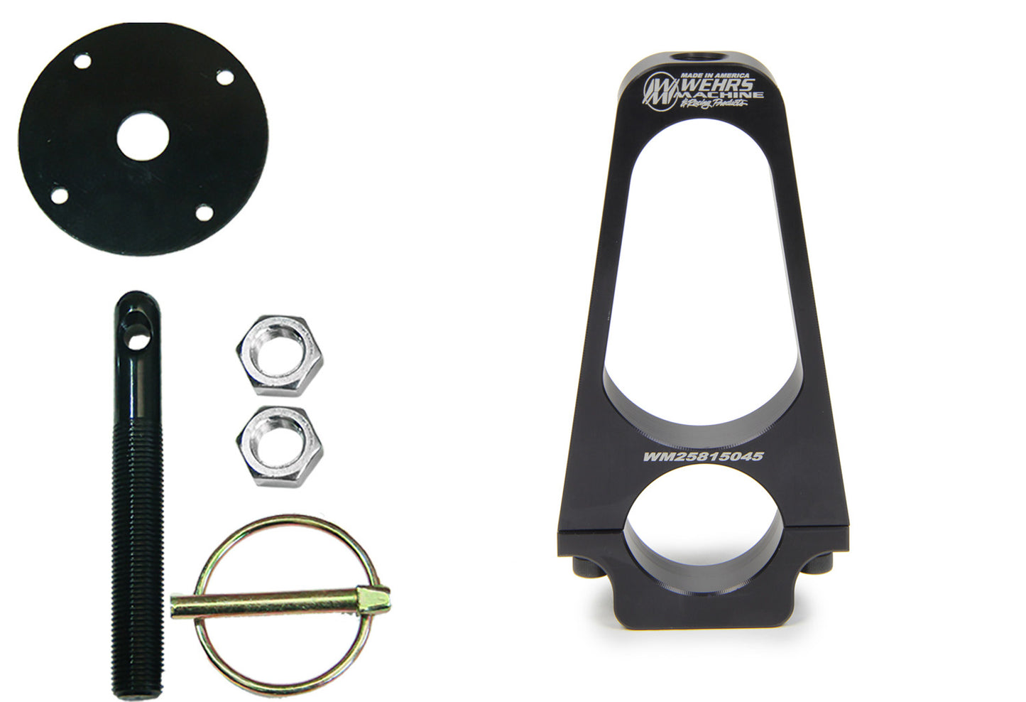 Wehrs Clamp On 1-1/2" Tubing Hood Pin Mount 4-1/2" Tall with Hood Pin Kit