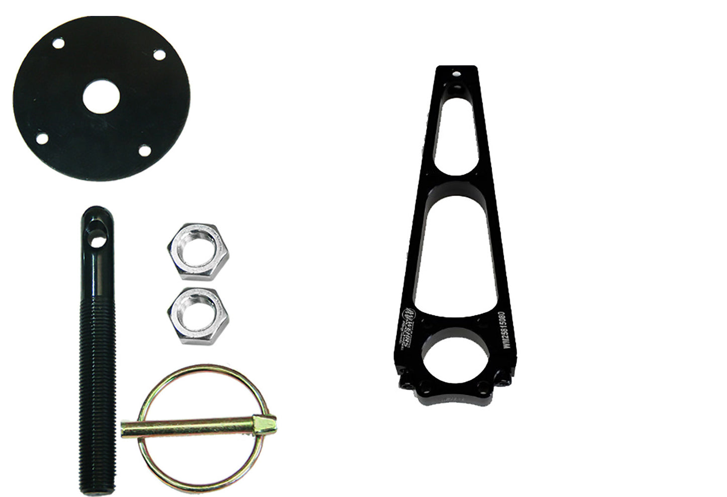 Wehrs Clamp On 1-1/2" Tubing Hood Pin Mount 8-1/2" Tall with Hood Pin Kit